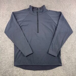 Polartec Mens XXL Quarter Zip Fleece Pullover Raglan Gray‎ Mock Neck Sweater